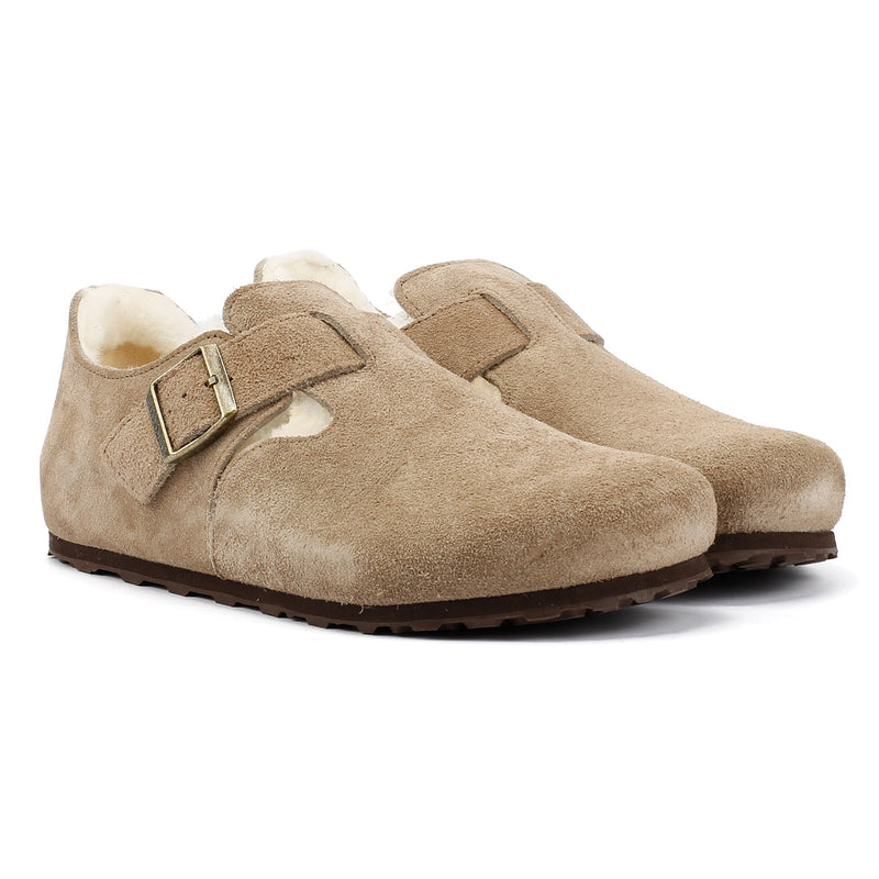Birkenstock London Shearling Suede Taupe Shoes