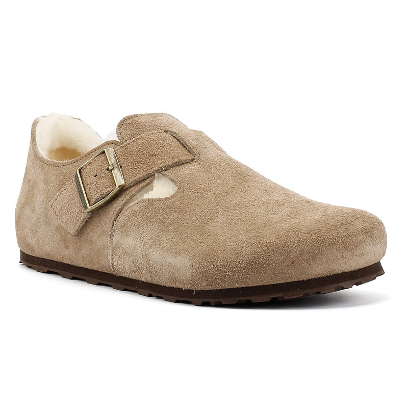 Birkenstock London Shearling Suede Taupe Shoes