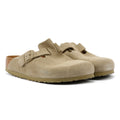 Birkenstock Boston Khaki Suede Faded Grey Clogs