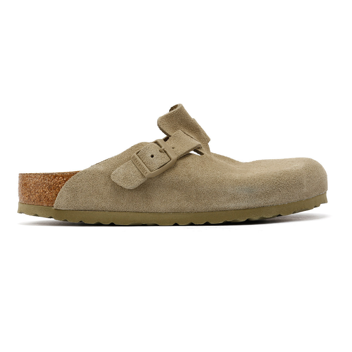 Birkenstock Boston Khaki Suede Faded Grey Clogs