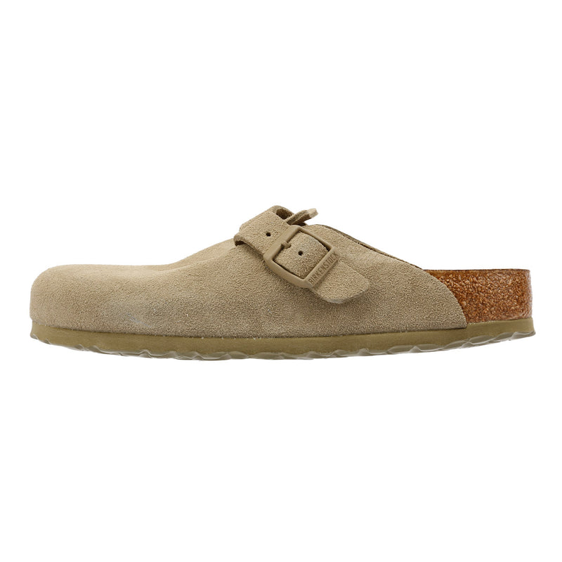 Birkenstock Boston Khaki Suede Faded Grey Clogs