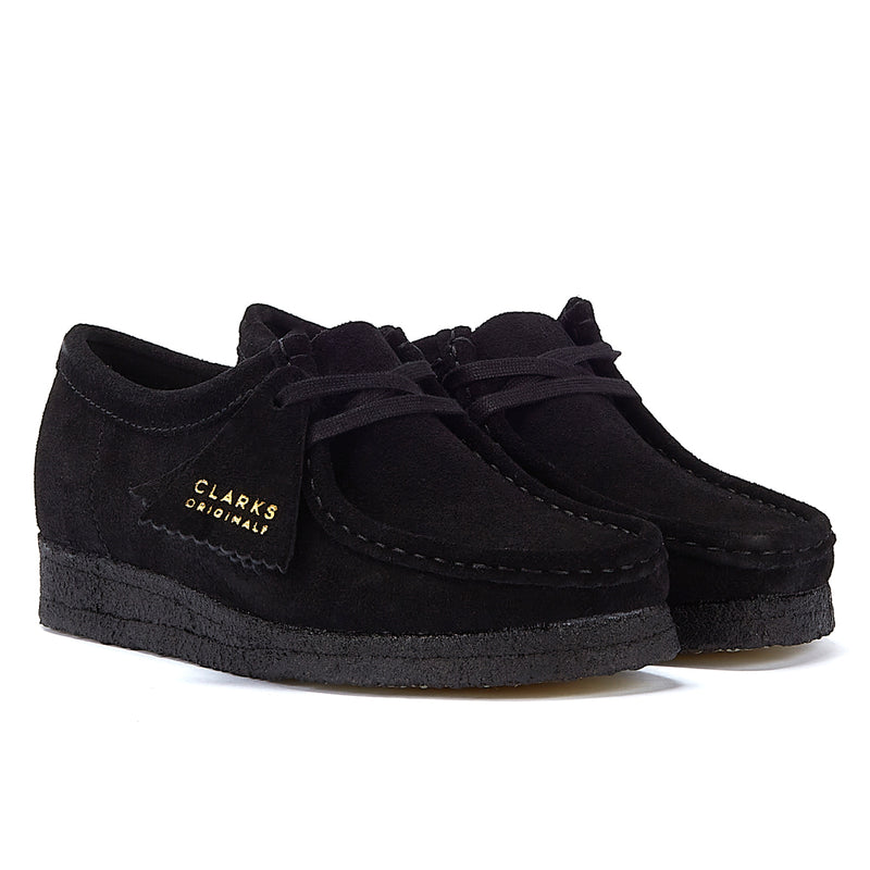 Clarks Originals Wallabee Suede Womens Black Shoes