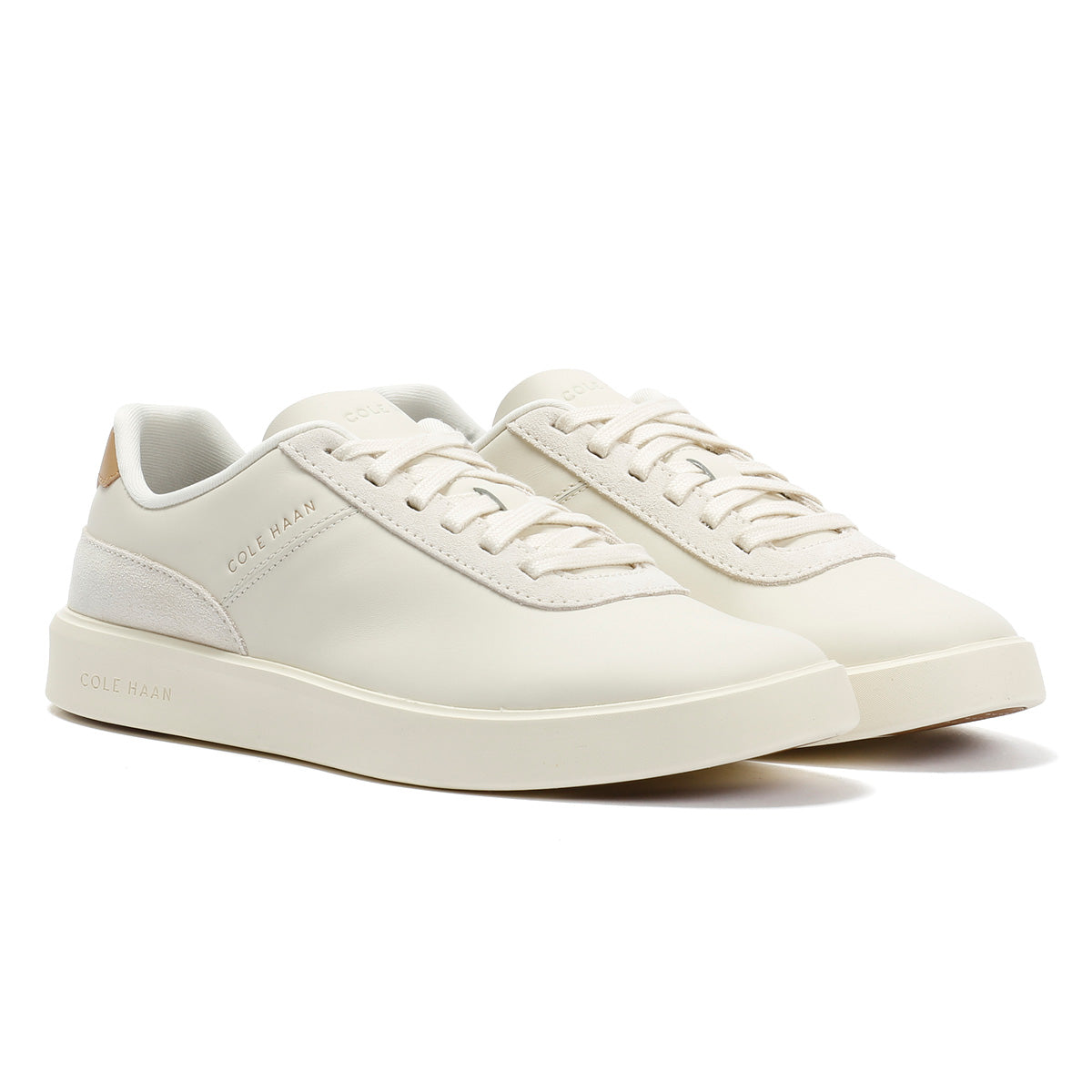 Cole Haan Grand Crosscourt Packaway Leather Men's Ivory Trainers