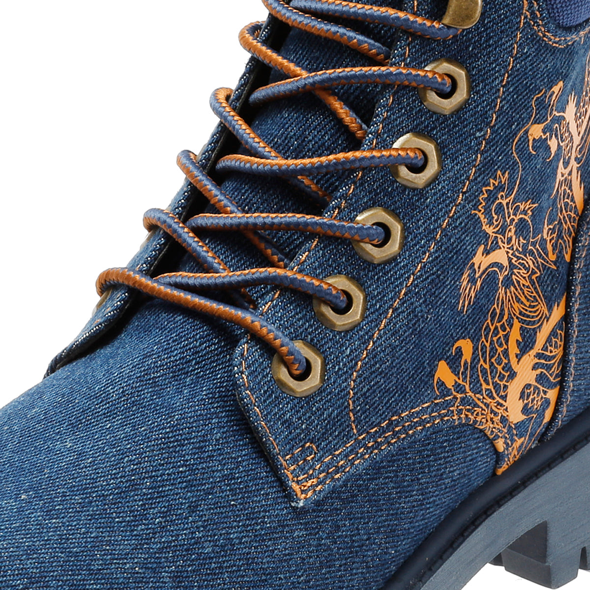 Ed Hardy Dancing Dragon Denim Women's Indigo Boots