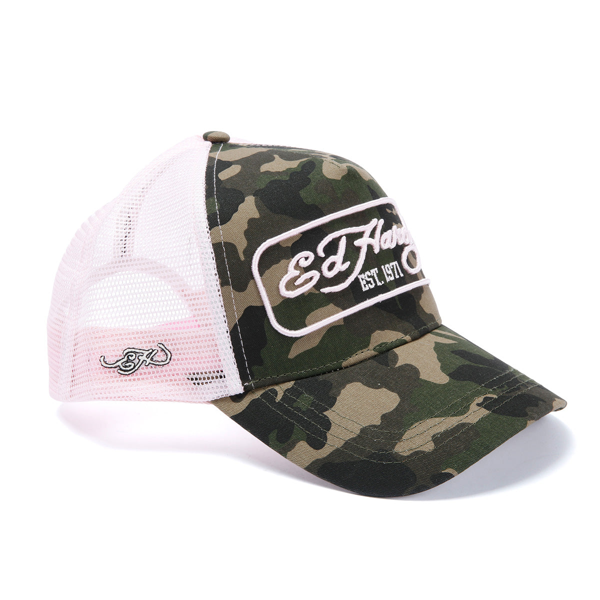Ed Hardy 1971 Camo 5 Panel Trucker Green Caps