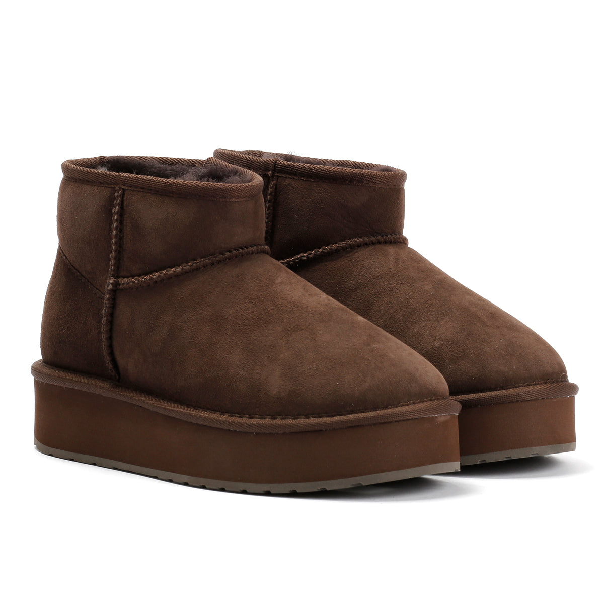 Emu Australia Stinger Micro Flatform 2.0 Sheepskin Women's Chocolate Boots