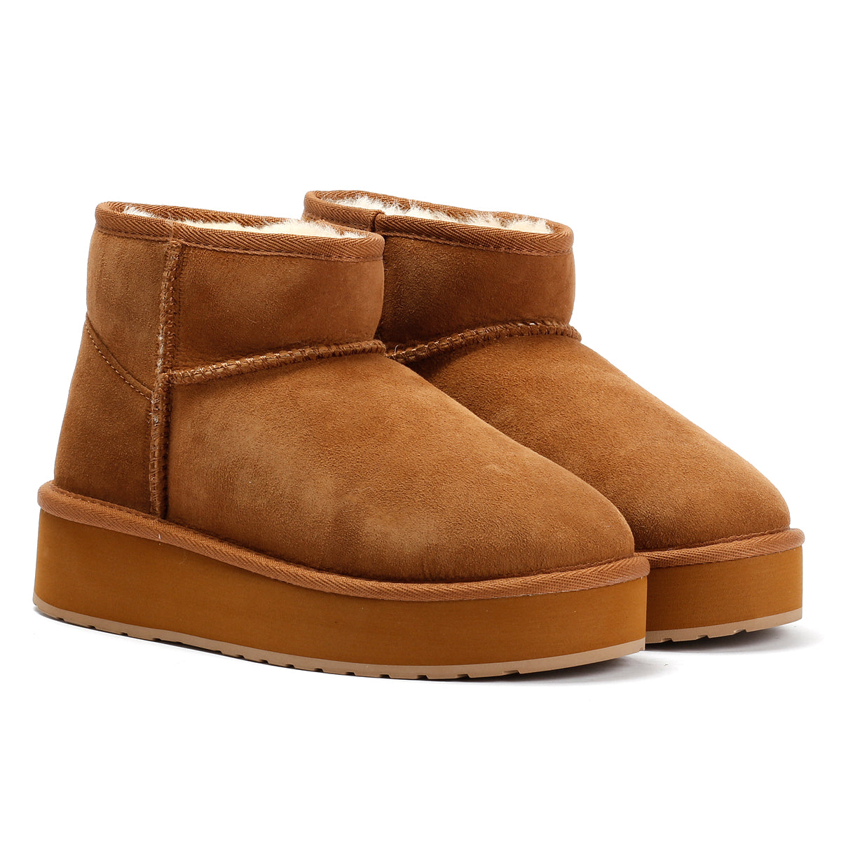 Emu Australia Stinger Micro Flatform 2.0 Sheepskin Women's Chocolate Boots