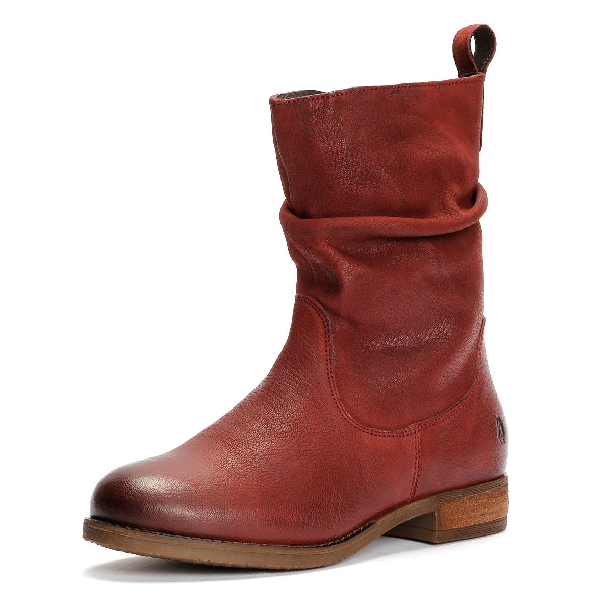 Hush Puppies Emilia Leather Women's Burgundy Winter Mid Calf Boots