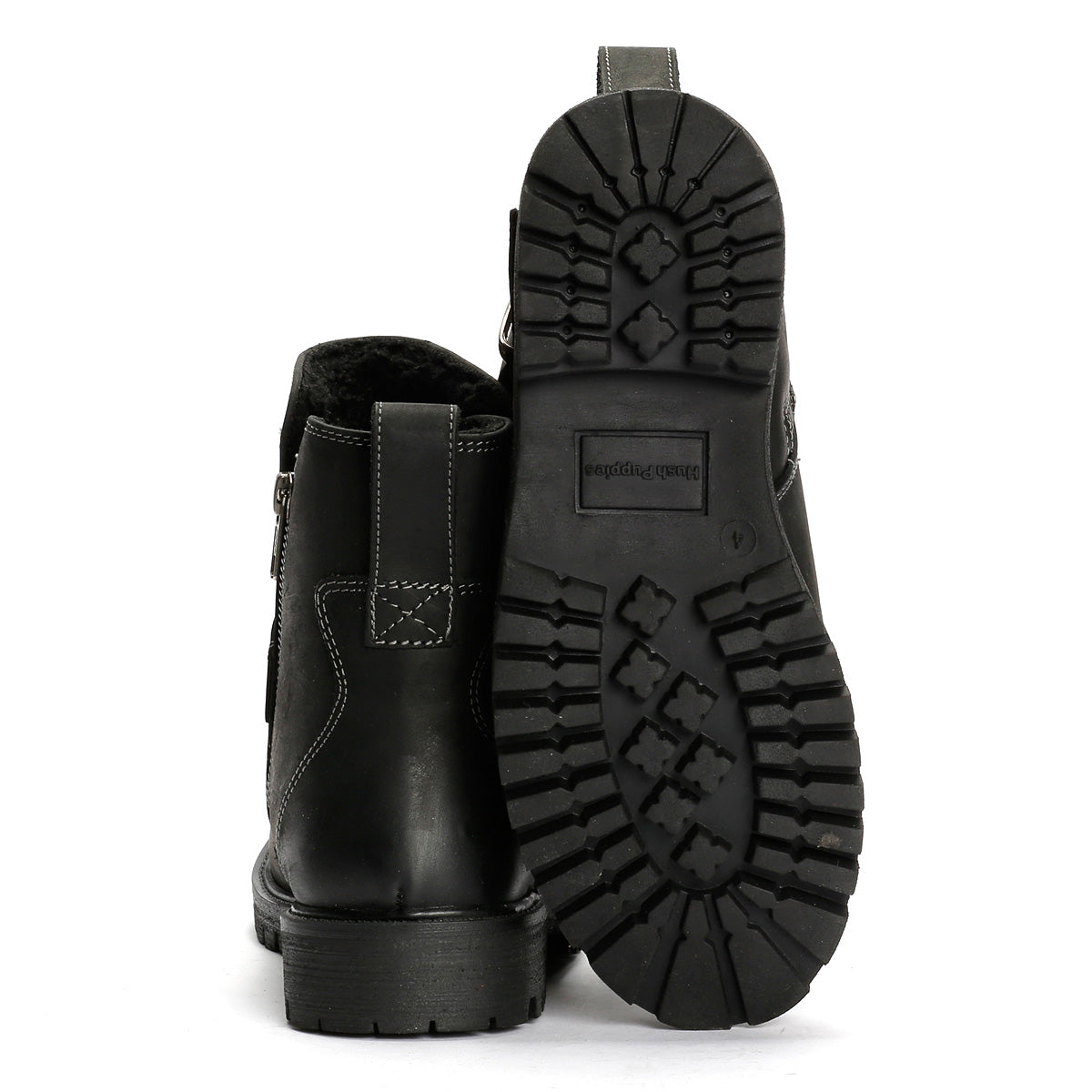 Hush Puppies Wakely Leather Women's Black Boots