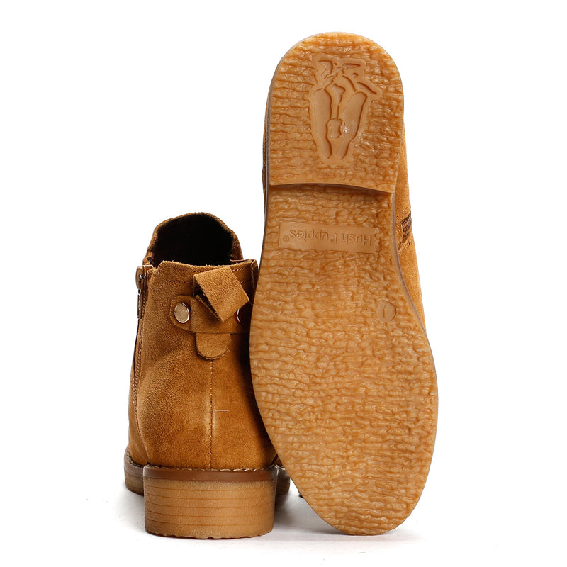 Hush Puppies Maddy Wide Suede Women's Tan Boots