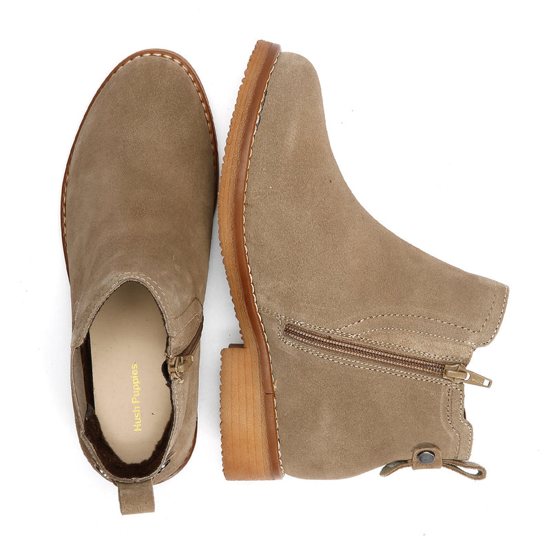 Hush Puppies Maddy Wide Suede Women's Grey Boots