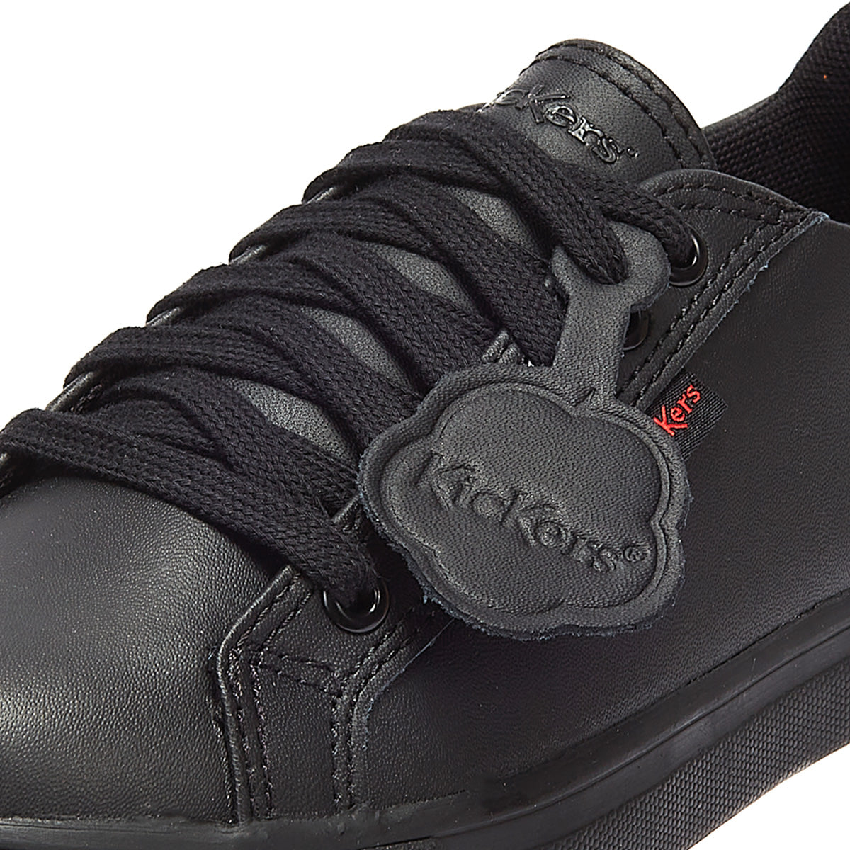Kickers Tovni Lacer Leather Junior Black Trainers