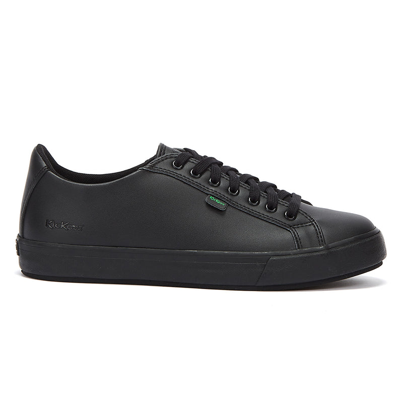 Kickers Youth Black Leather Tovni Lacer Trainers