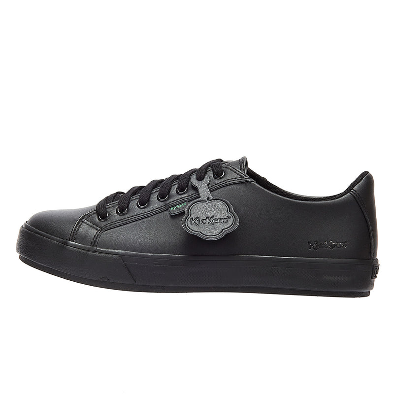 Kickers Youth Black Leather Tovni Lacer Trainers