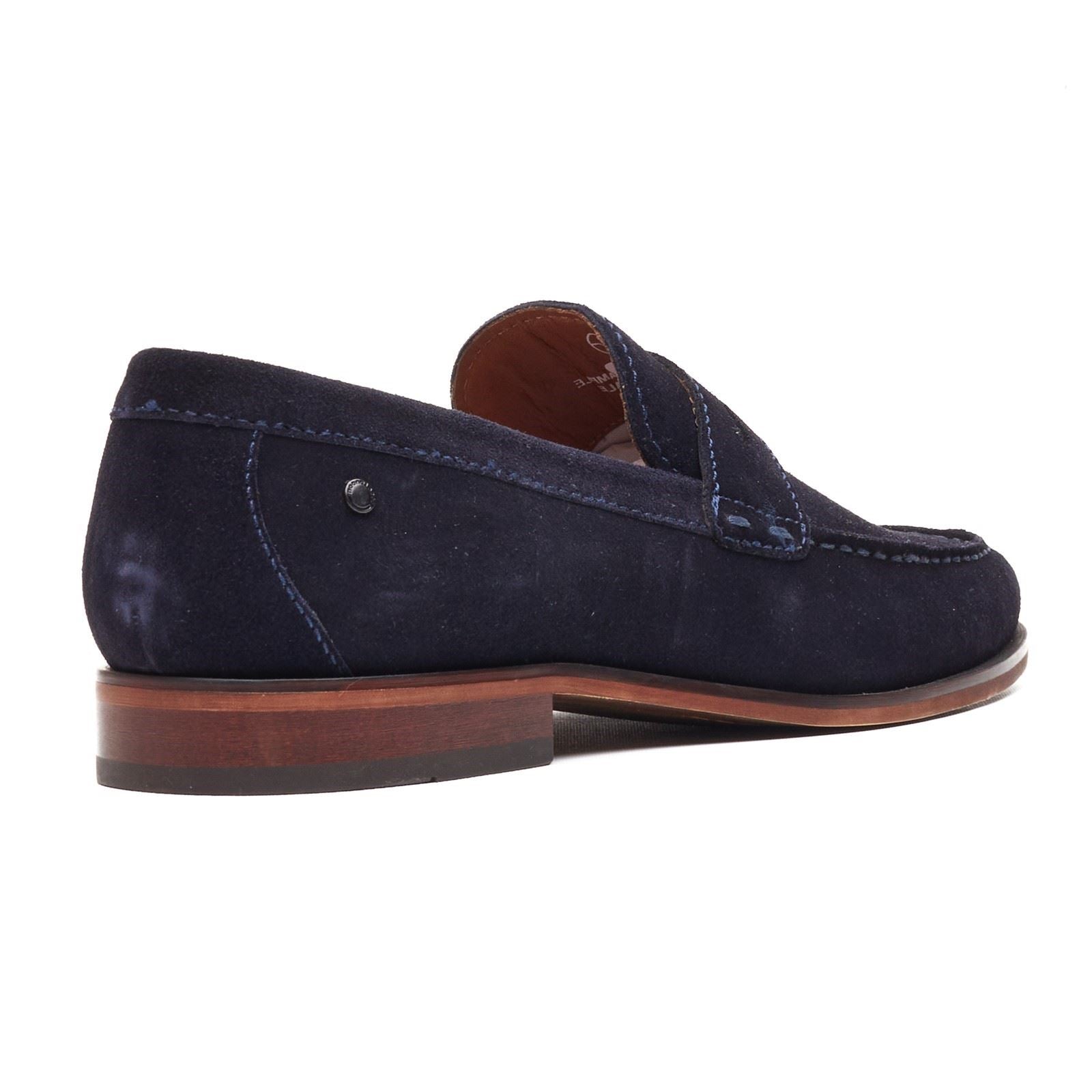 Base London Slate Loafer Leather Men's Navy Loafers