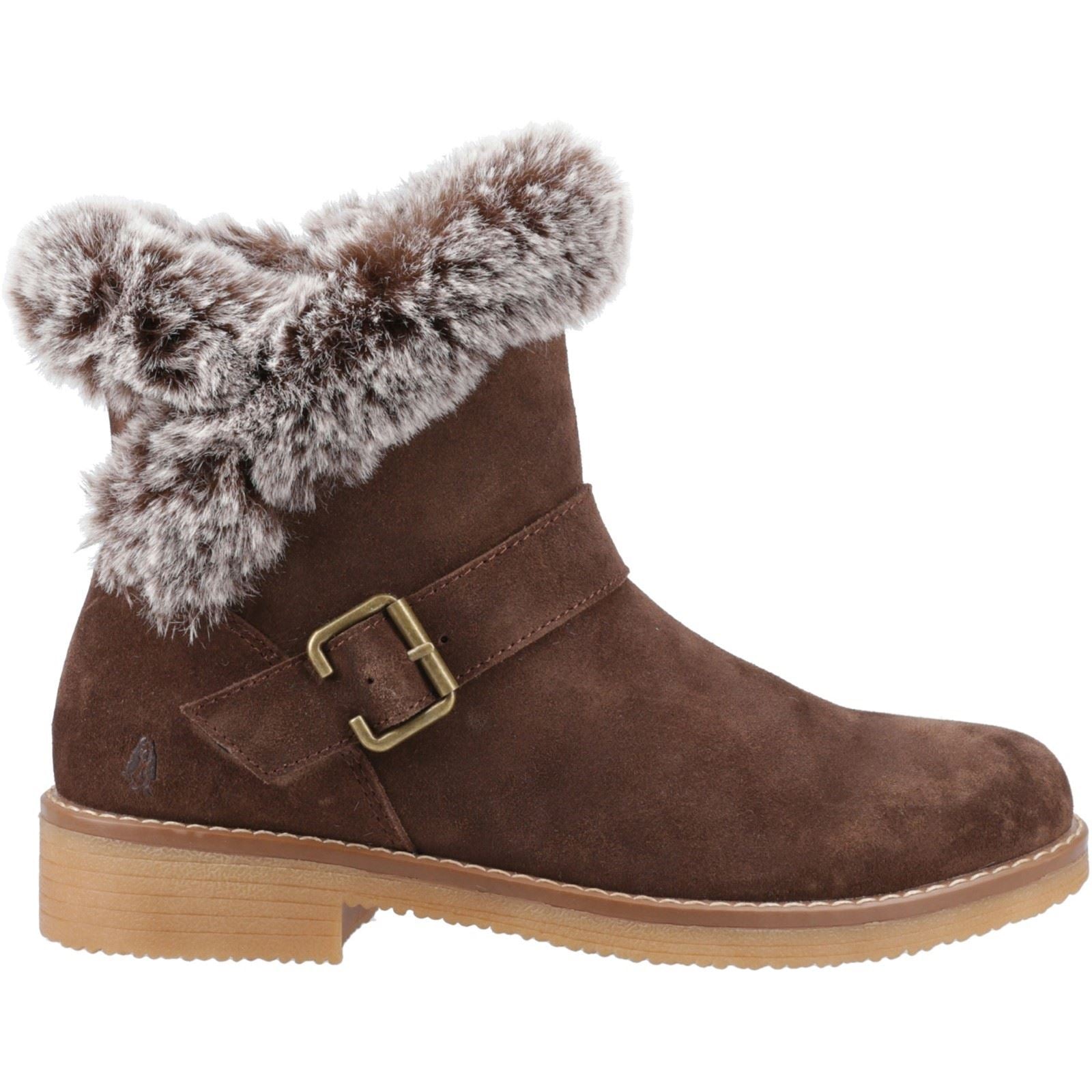 Hush Puppies Hannah Suede Women's Chocolate Wide Fit Winter Ankle Boots