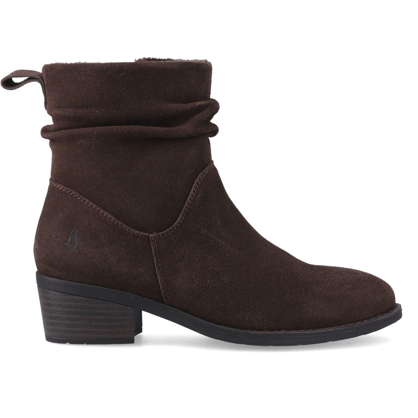 Hush Puppies Iris Suede Women's Chocolate Heeled Ankle Boots