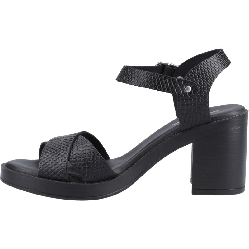 Hush Puppies Georgia Leather Women's Black/Snake Sandals