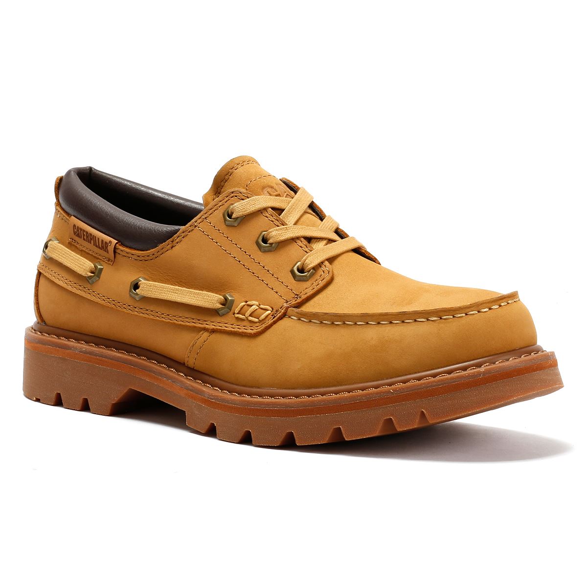 Caterpillar Colorado Boat Lo Leather Men's Honey Buckskin Lace-Up Shoes