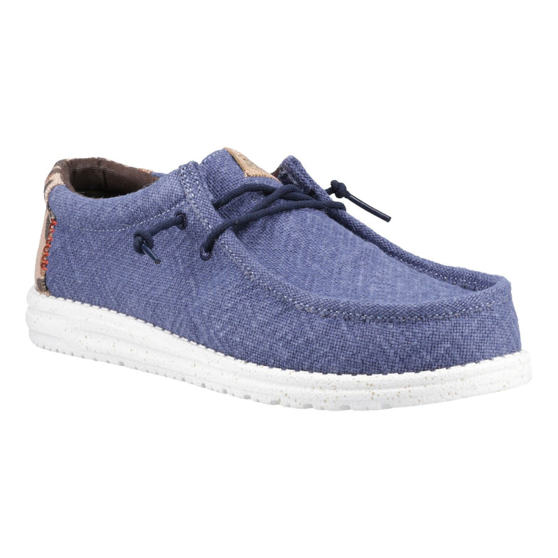 HEYDUDE Wally Palm Jute Jute Men's Navy Blazer/Chili Red Moccasins Shoes