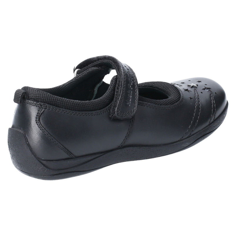 Hush Puppies Amber Junior Girls Black Leather Shoes