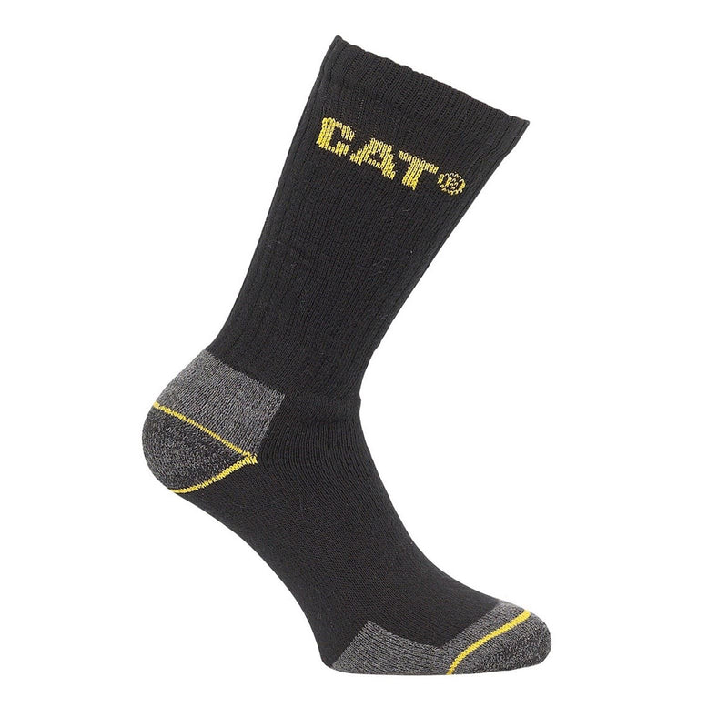 Caterpillar CAT Crew Cotton Men's Black Work Socks