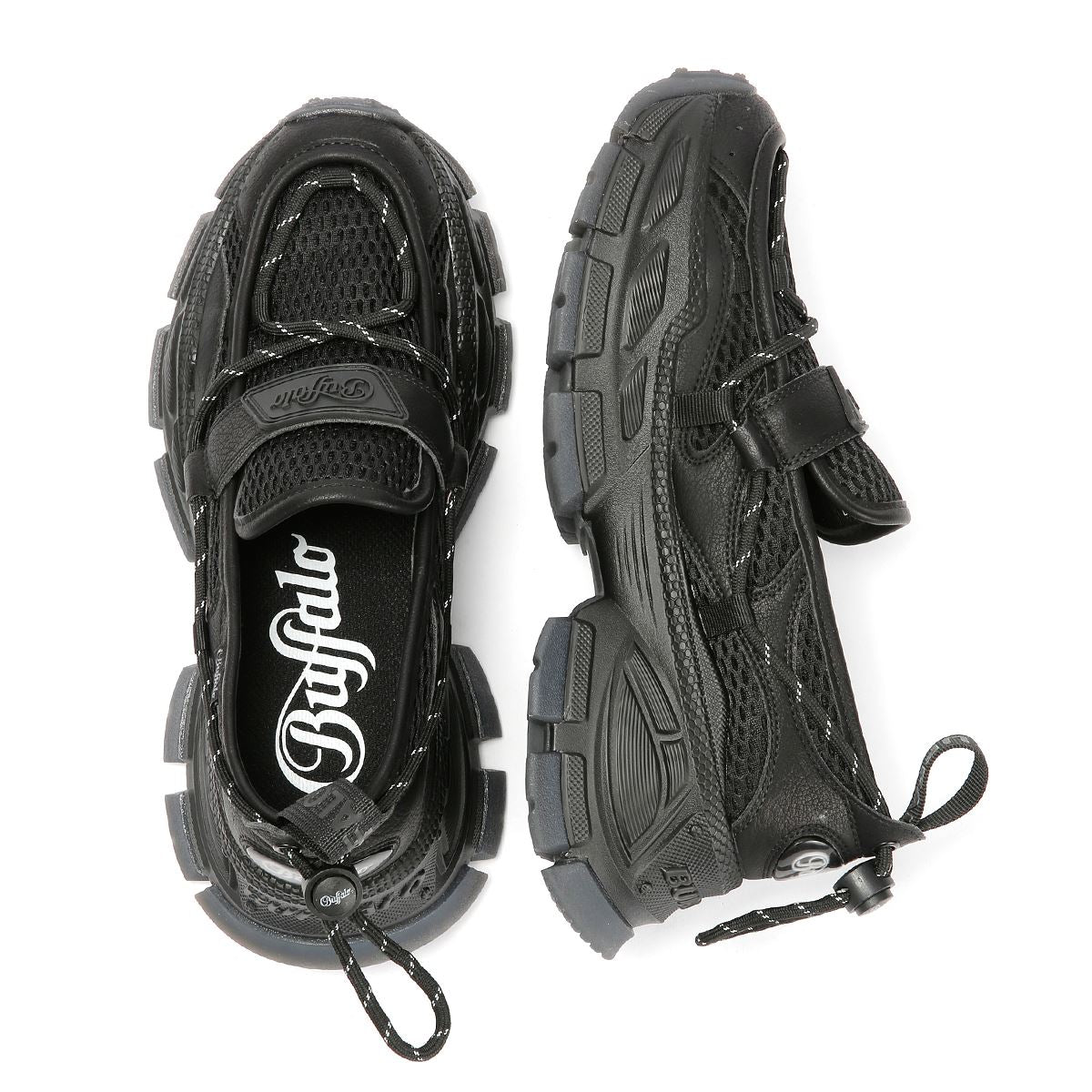 Buffalo Saturn TEC Women's Black Loafers