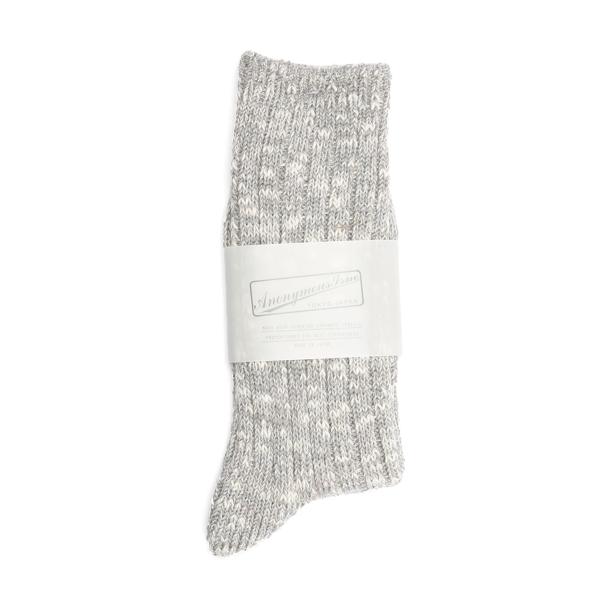 Anonymous Ism Lightweight Slub Crew Cotton Men's Grey Socks