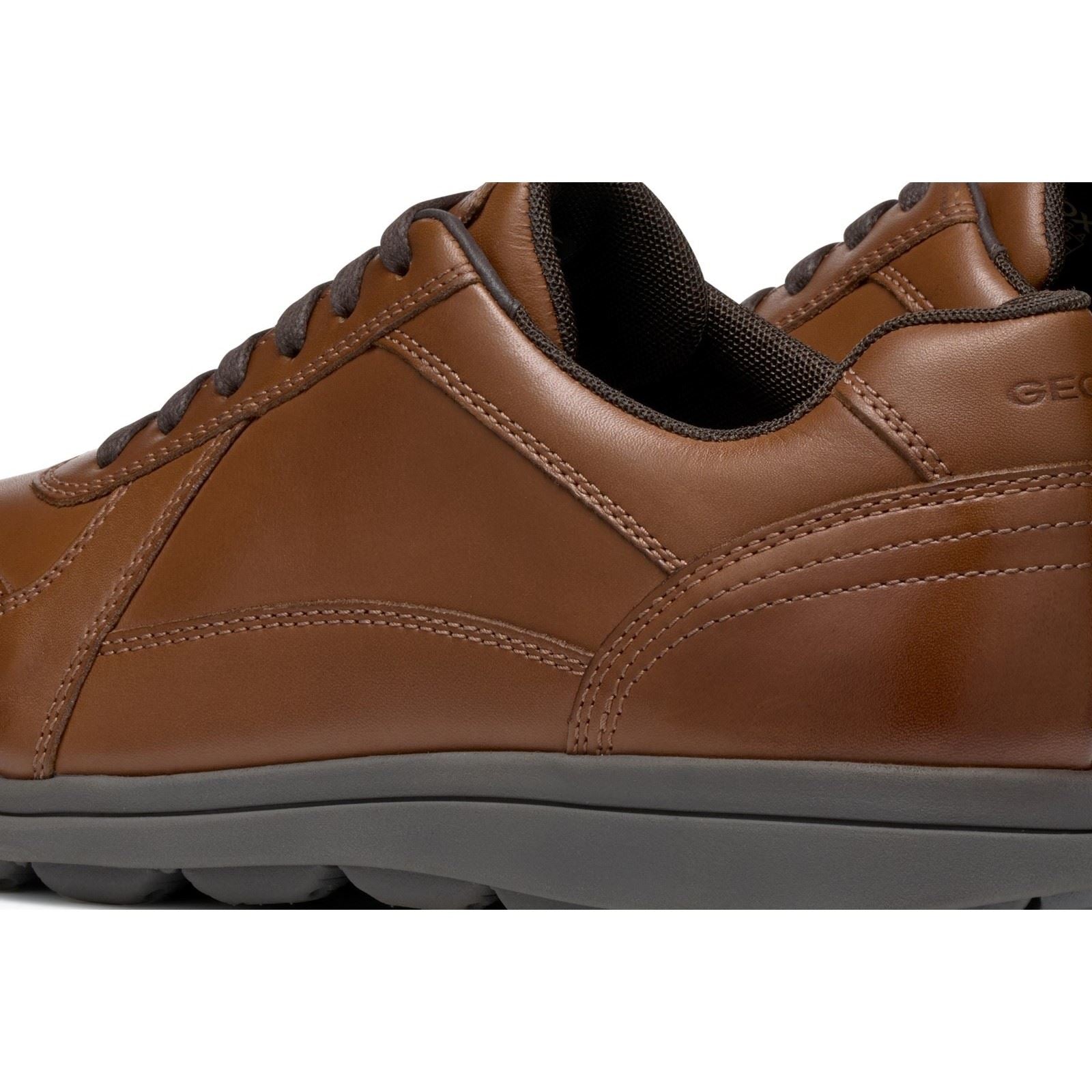 Geox U SPHERICA EC12 Leather Bovine Full Grain Men's Cognac Trainers
