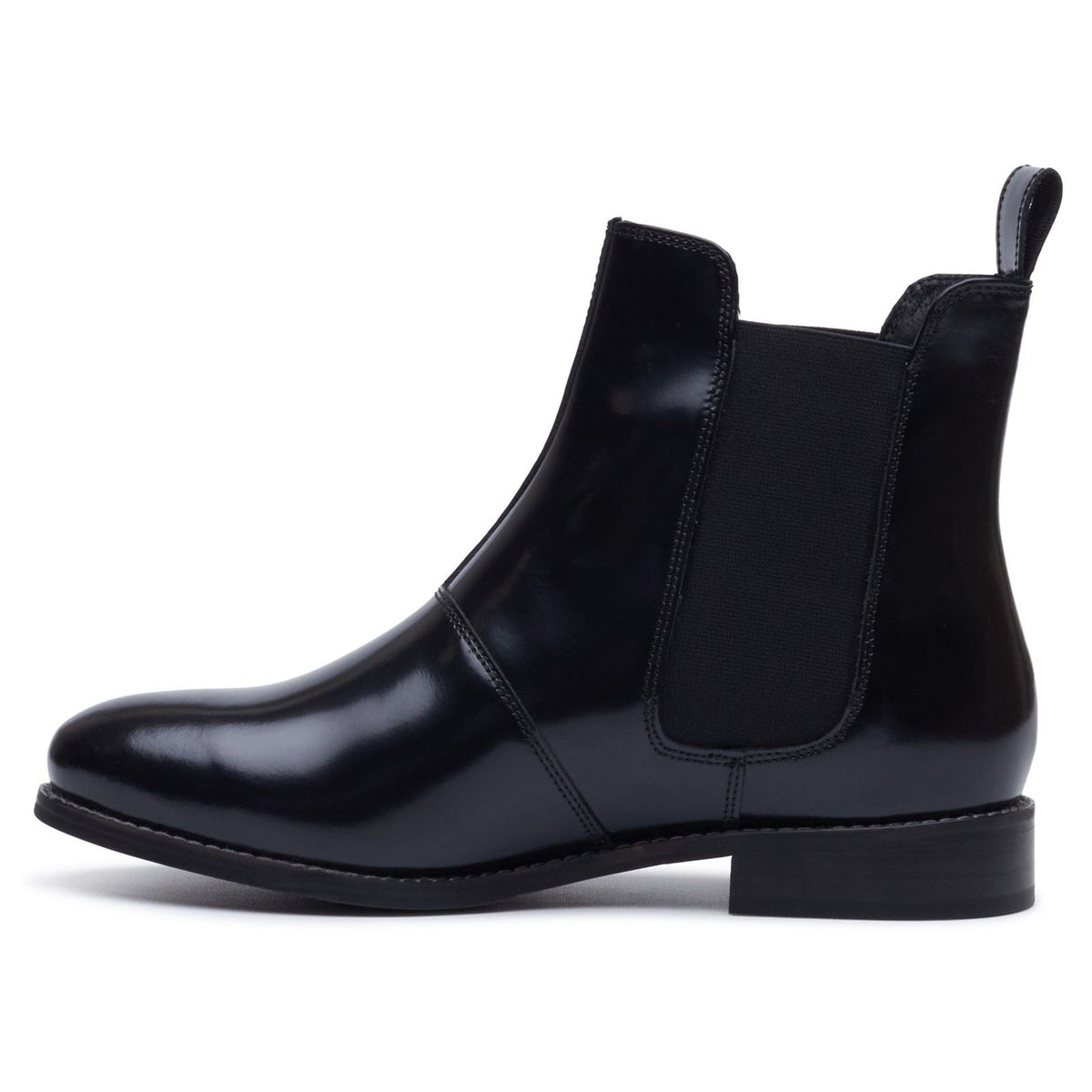 Hush Puppies Colette Leather Women's Black Wide Fit Flat Chelsea Boots