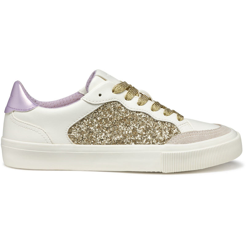 Geox D EMMELENY Women's Optic White/Light Gold Trainers