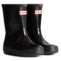 Hunter Kids First Giant Glitter Rubber Black Wellington Boots