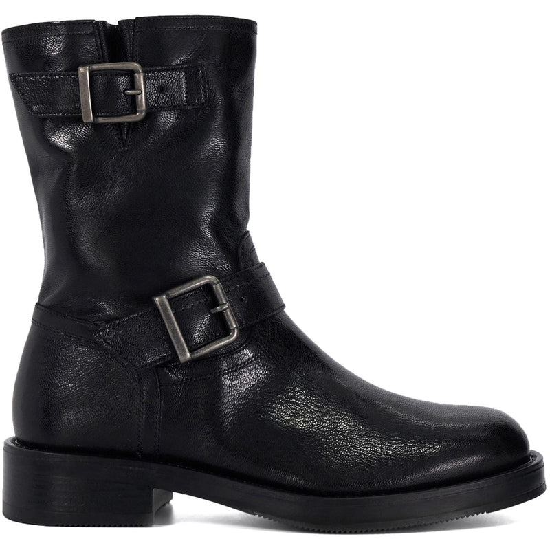 Dune Pixen Leather Women's Black Boots