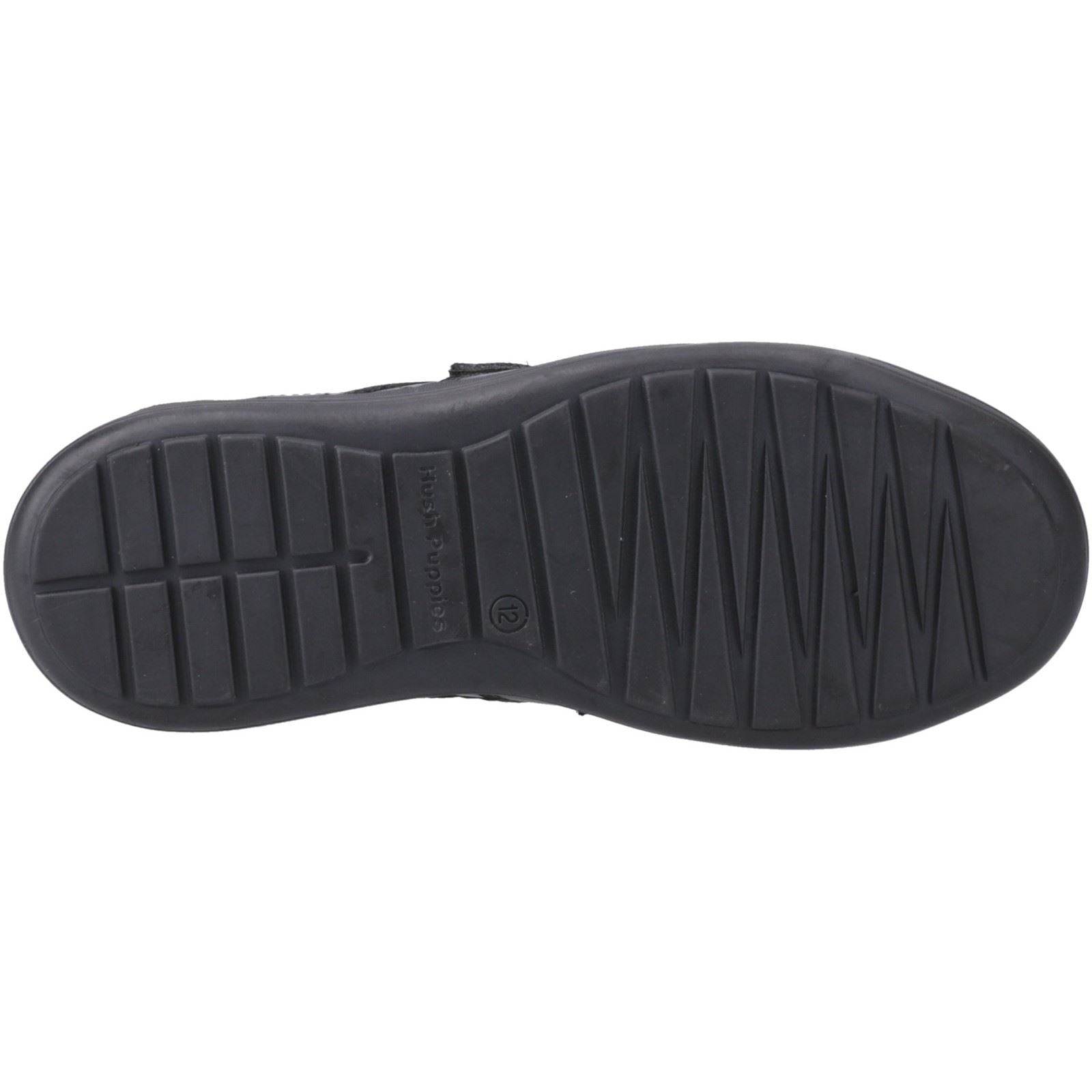 Hush Puppies Sully Leather Youth Boy's Black Shoes