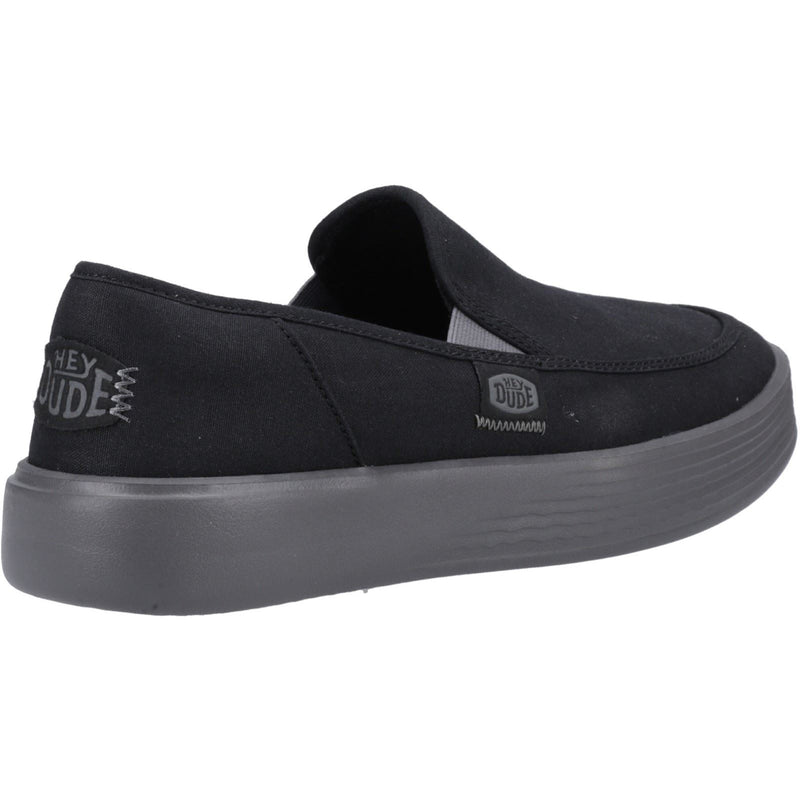 HEYDUDE Sunapee Canvas 100% Cotton Men's Black/Charcoal Loafers