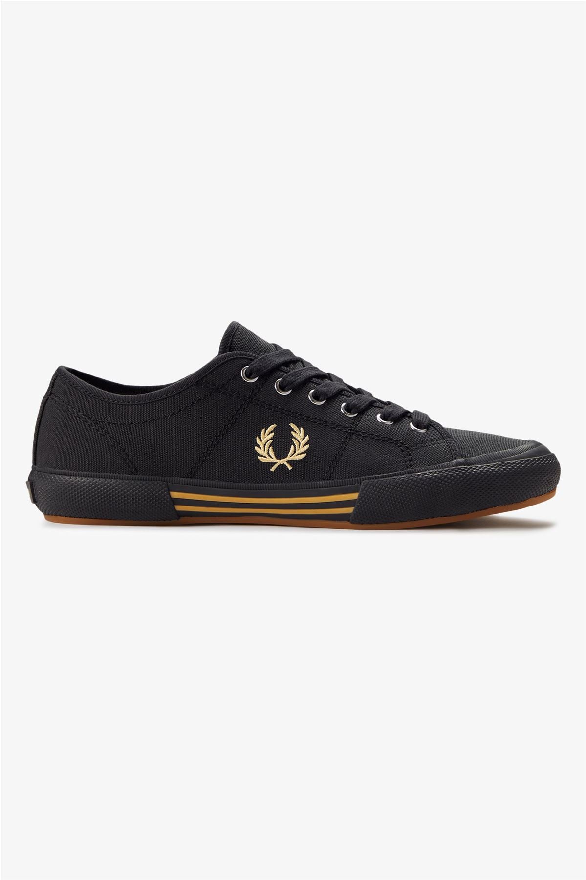 Fred Perry B708 Vintage Tennis Canvas Men's Black/Champagne Trainers