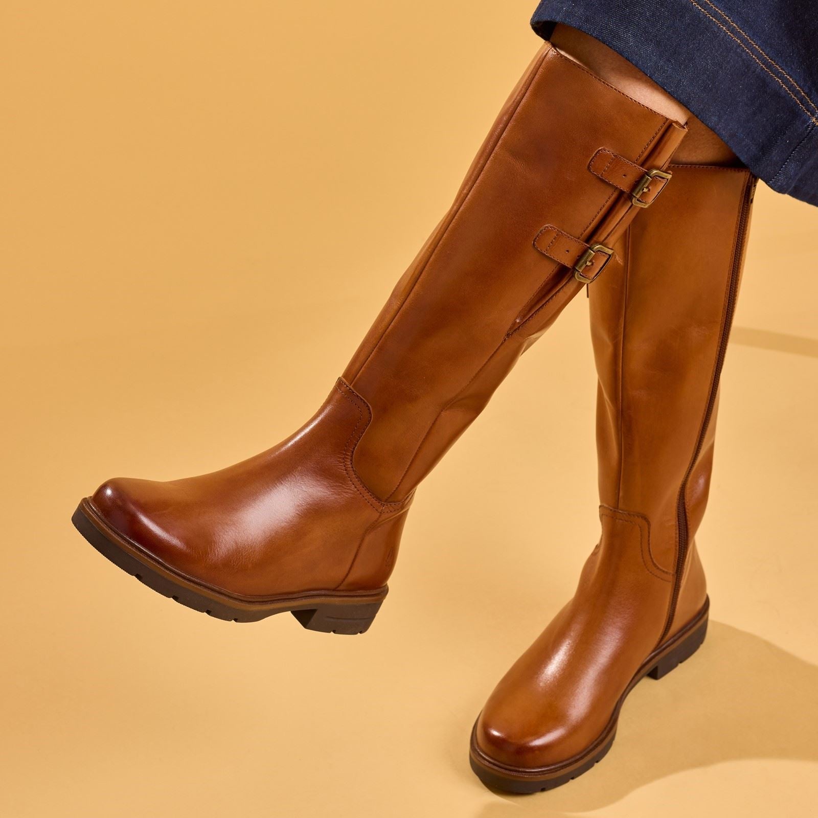 Hush Puppies Tallulah Leather Women's Tan Boots