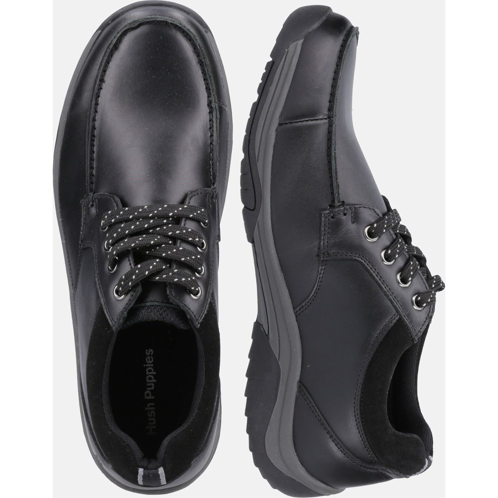 Hush Puppies Derek Leather Men's Black Lace-Up Shoes