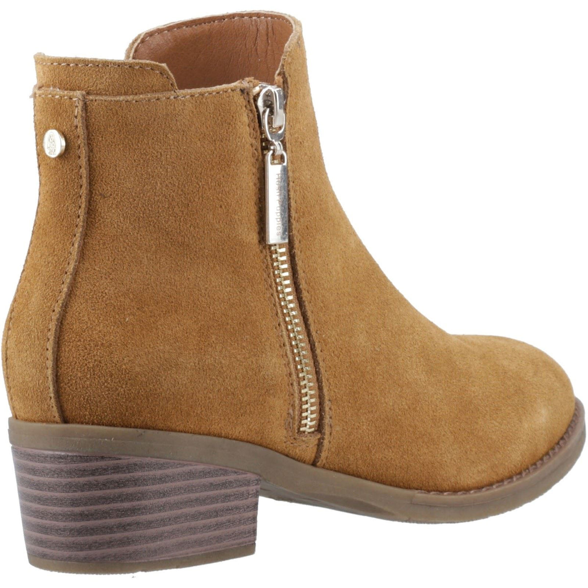 Hush Puppies Ingrid Suede Women's Tan Heeled Ankle Boots