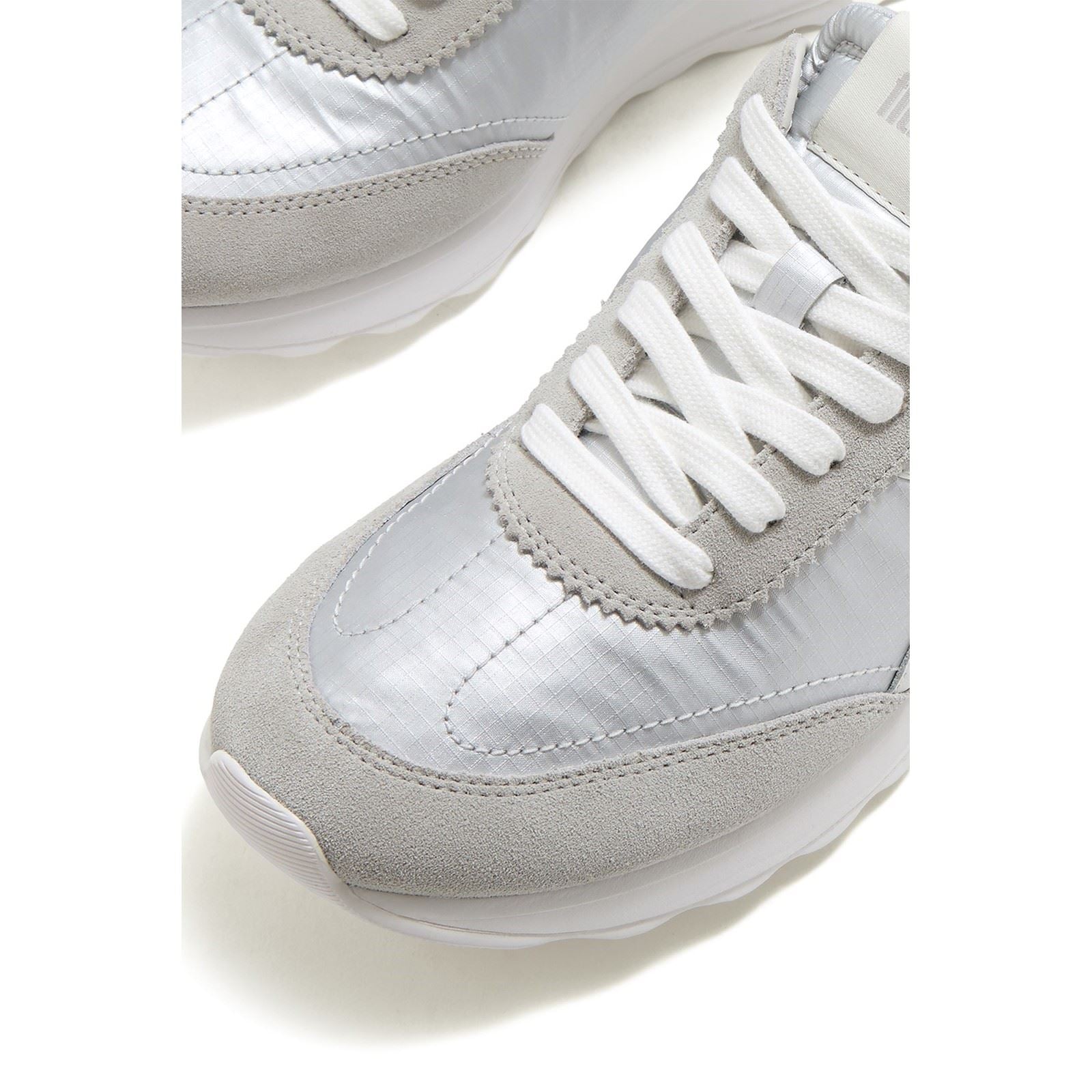 Fitflop Retro-Q FF Nylon Women's Silver/Urban White Trainers