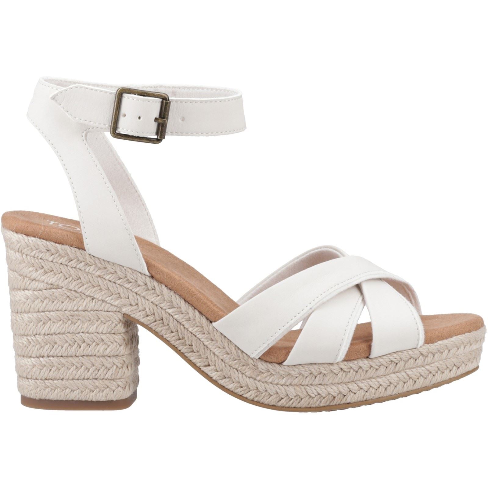TOMS Majorca Strappy Leather Women's Light Sand Heels