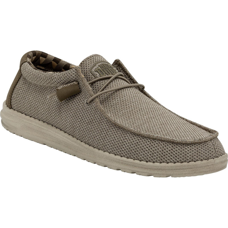 HEYDUDE Wally Sox Faux Suede Men's Beige Boat Shoes