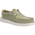 HEYDUDE Wally Coastline Canvas Men's Olive Boat Shoes