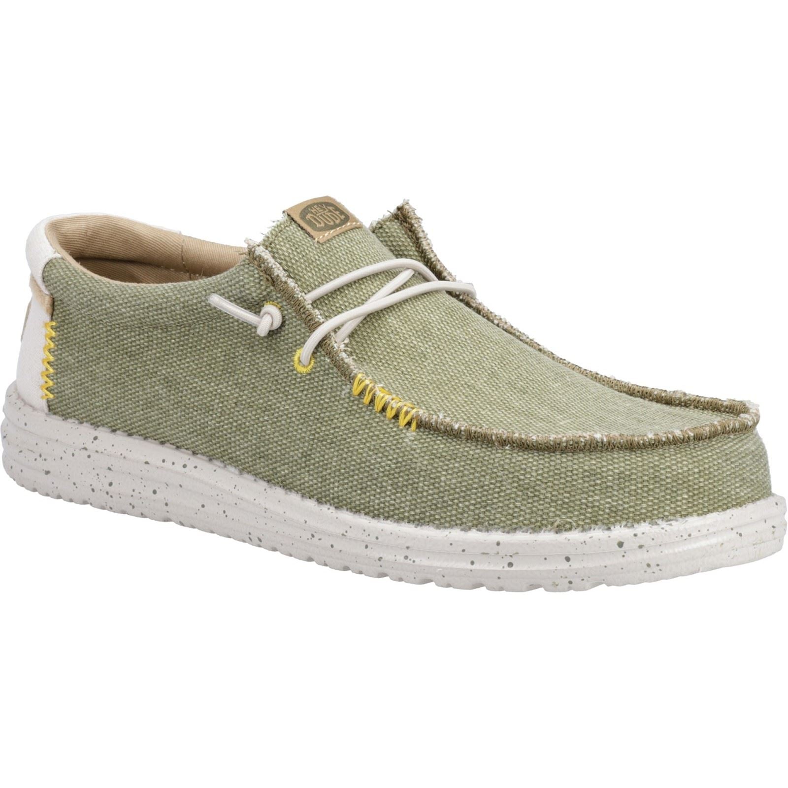 HEYDUDE Wally Coastline Canvas Men's Olive Shoes