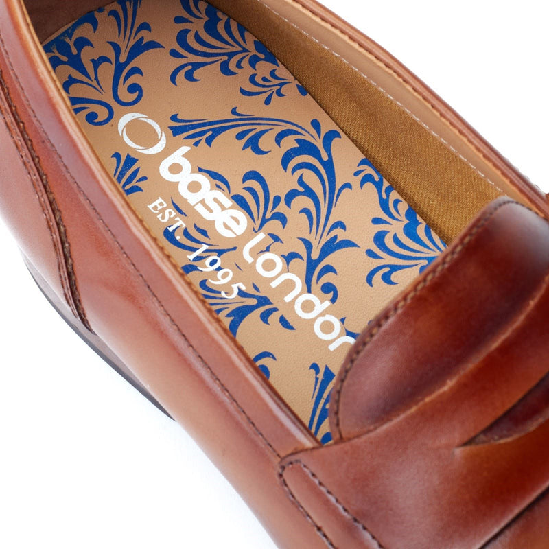 Base London Bruno Leather Men's Burnt Tan Loafers