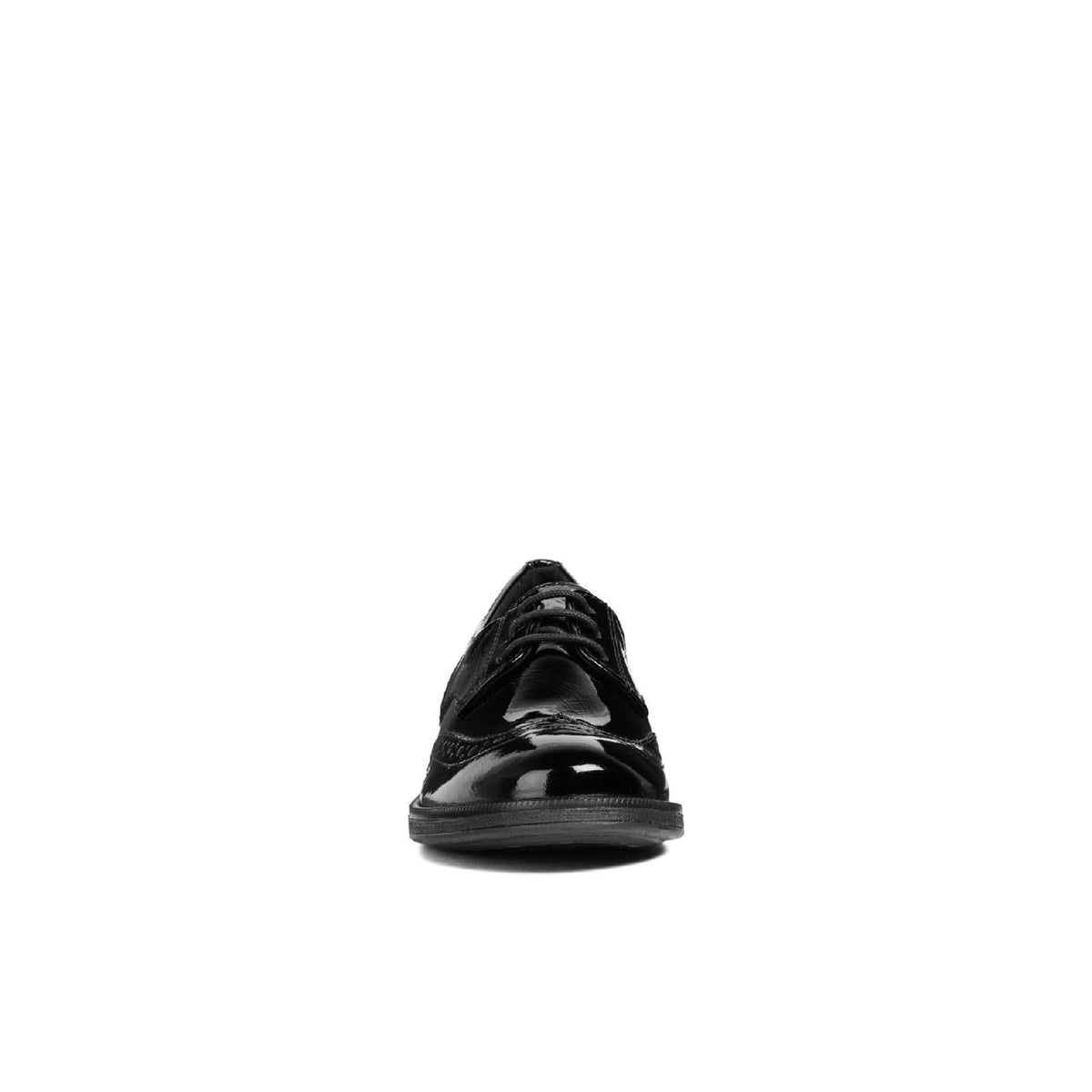 Geox J Agata D Leather Black Patent Brogues