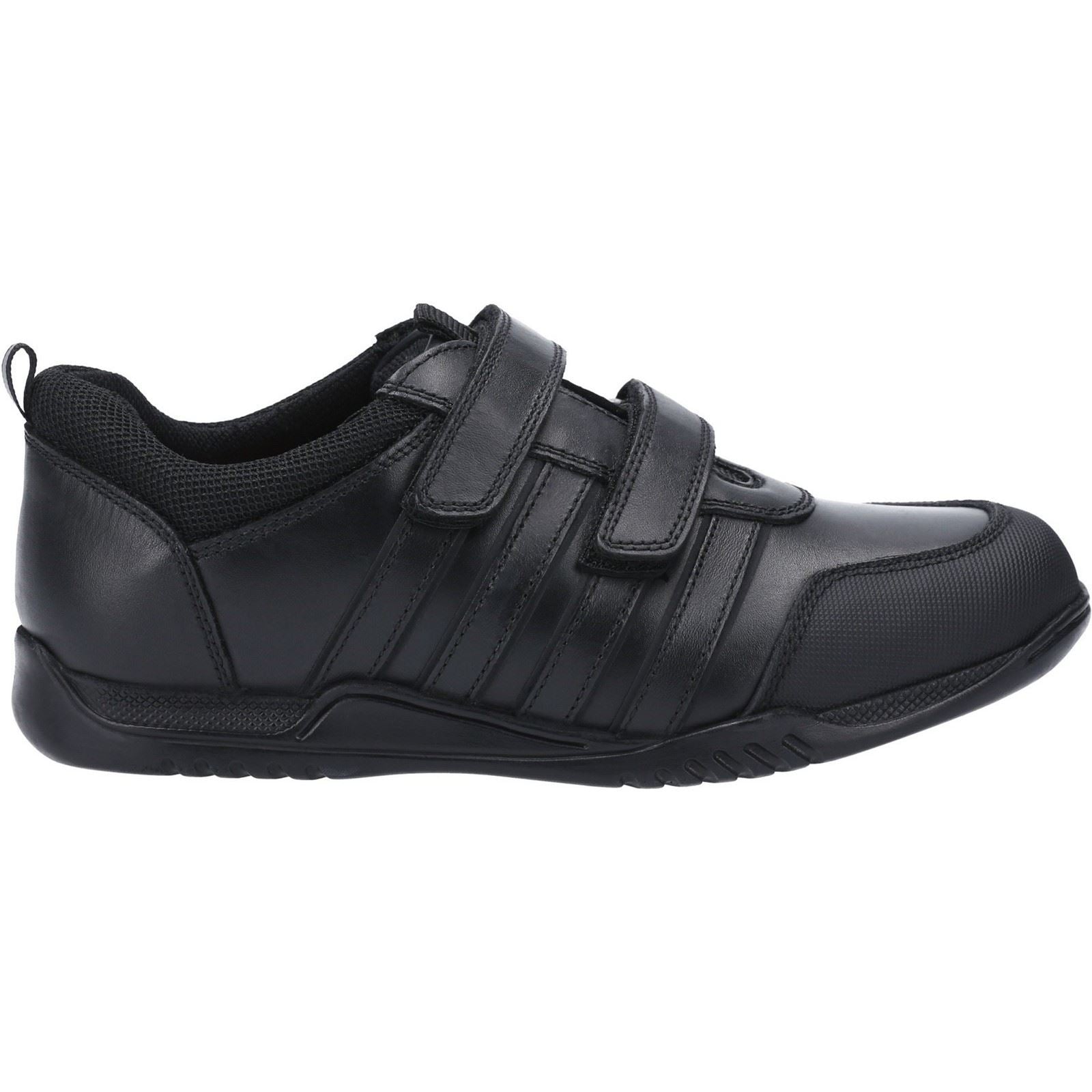 Hush Puppies Josh Junior Boys Black Leather Shoes
