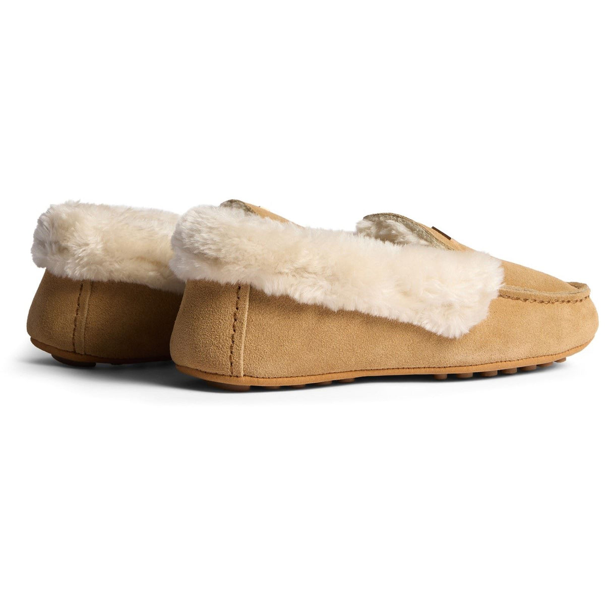Hunter Moccasin Sherpa Suede Women's Natural Slippers