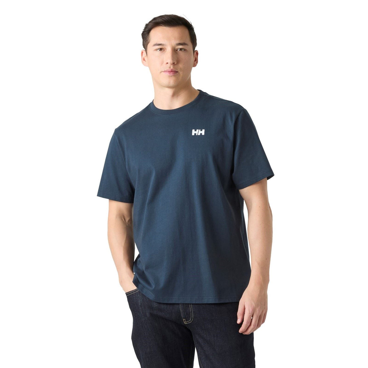 Helly Hansen Sport Staple T-Shirt Cotton Men's Blue Short Sleeve T-Shirts