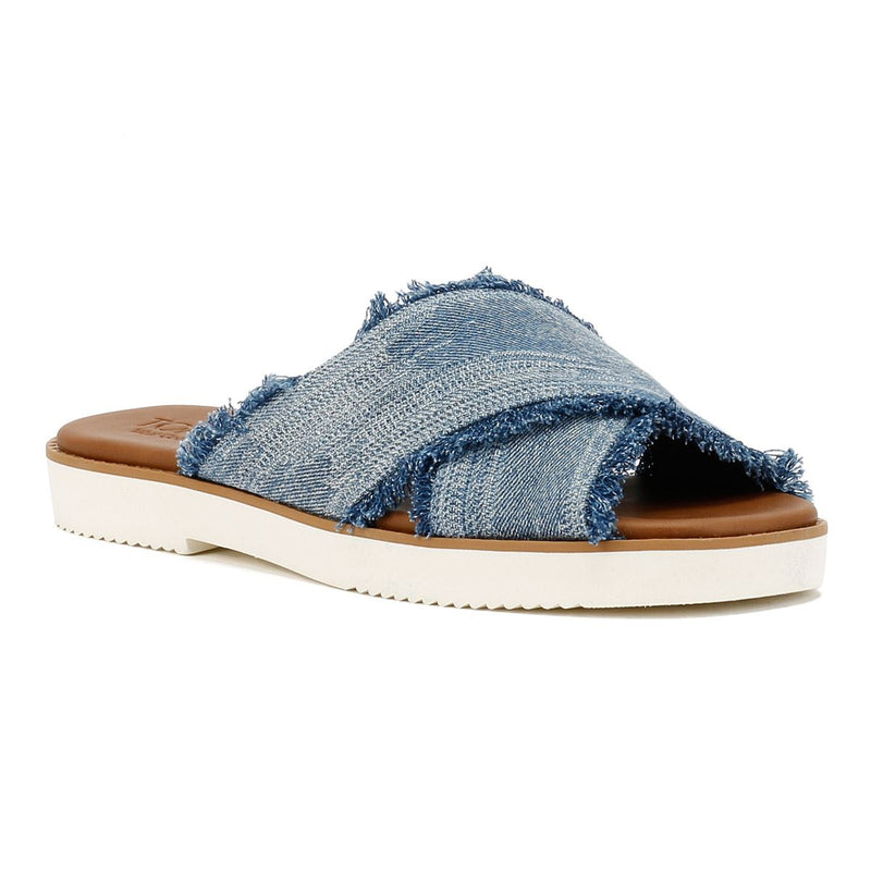 TOMS Mae Crossover Denim Women's Fray Dark Sky Sandals